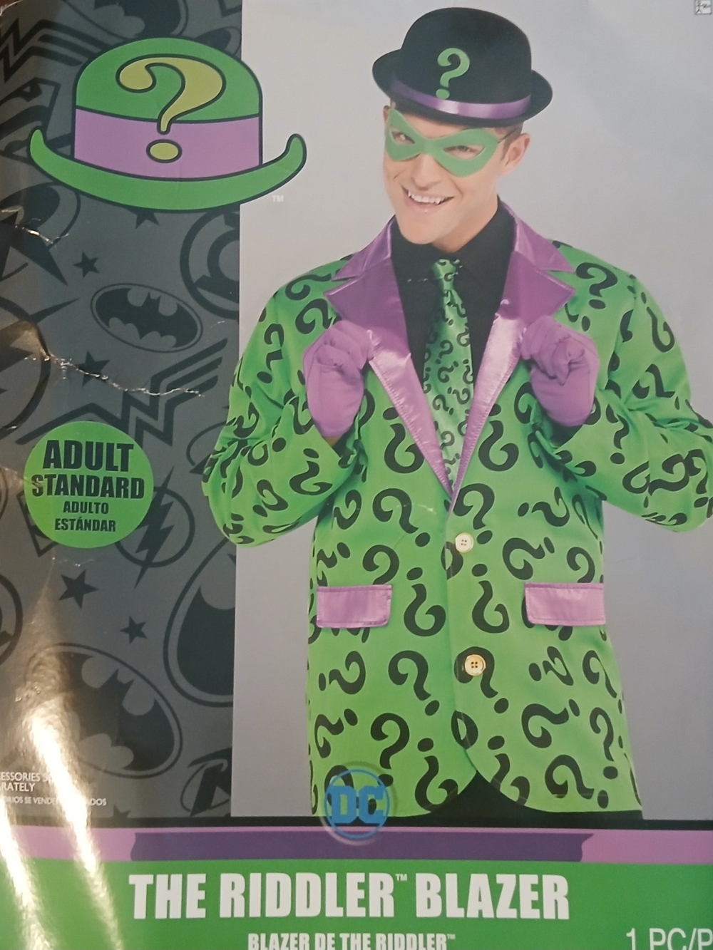 DC The Riddler Blazer Costume Set Green & Purple NWT